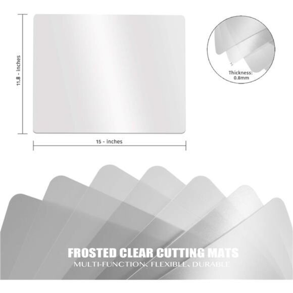 Fotouzy Flexible Plastic Cutting Boards for Kitchen, 4 Frosted Clear Cutting - Picture 2 of 8